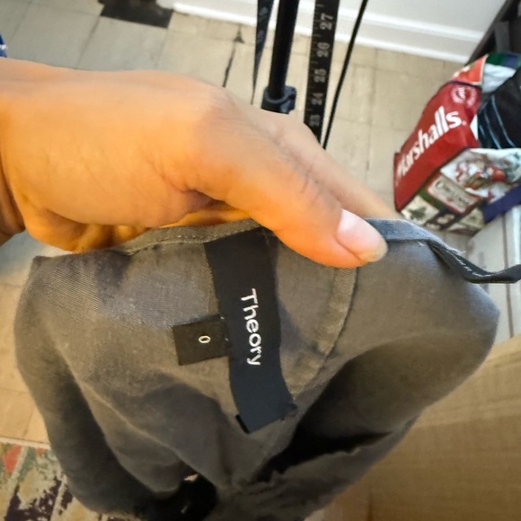 Theory Gray Short Sleeve New Crunch Wrap Romper - Picture 6 of 8